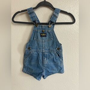 Vintage Oshkosh Vestbak Made In USA Denim Shorts Overalls Toddler Size 2T/3T